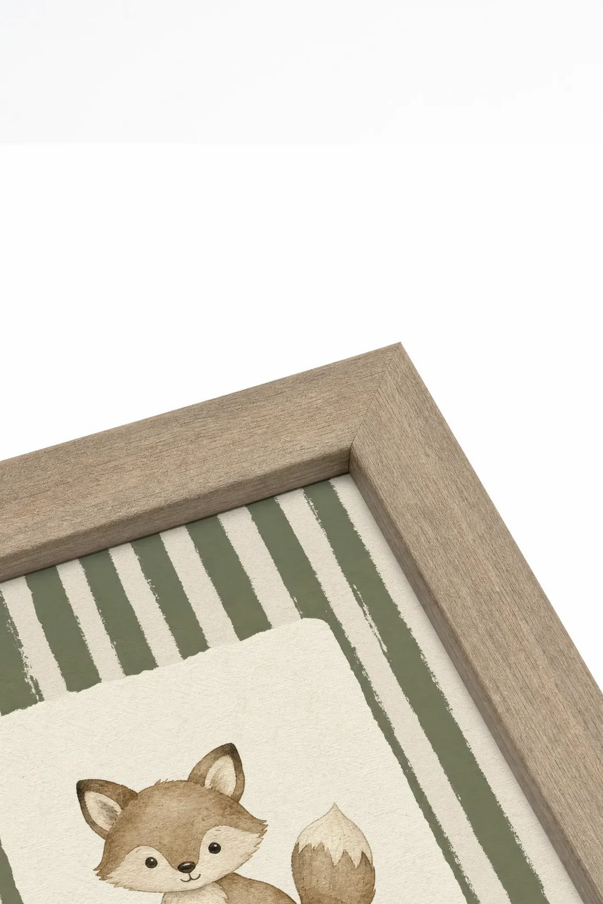 Brown Framed Fox and Stripe Wall Art - 2