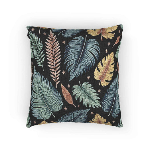 Mixed Autumn Leaf Woven Accent Cushion - 1