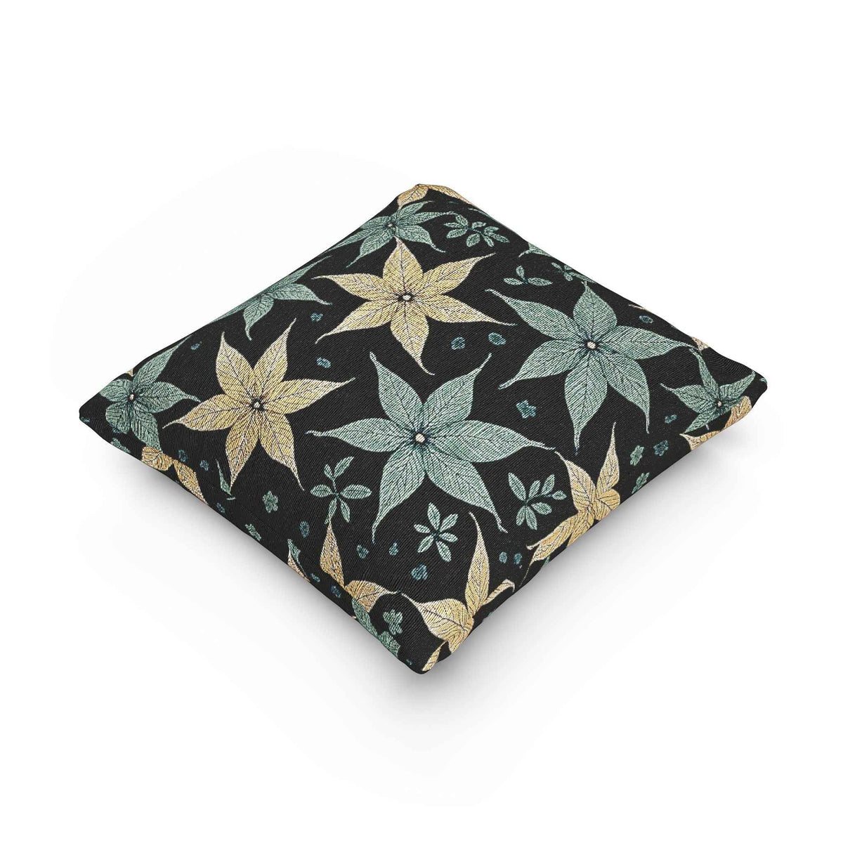 Teal and Gold Star Flower Woven Accent Cushion - 5