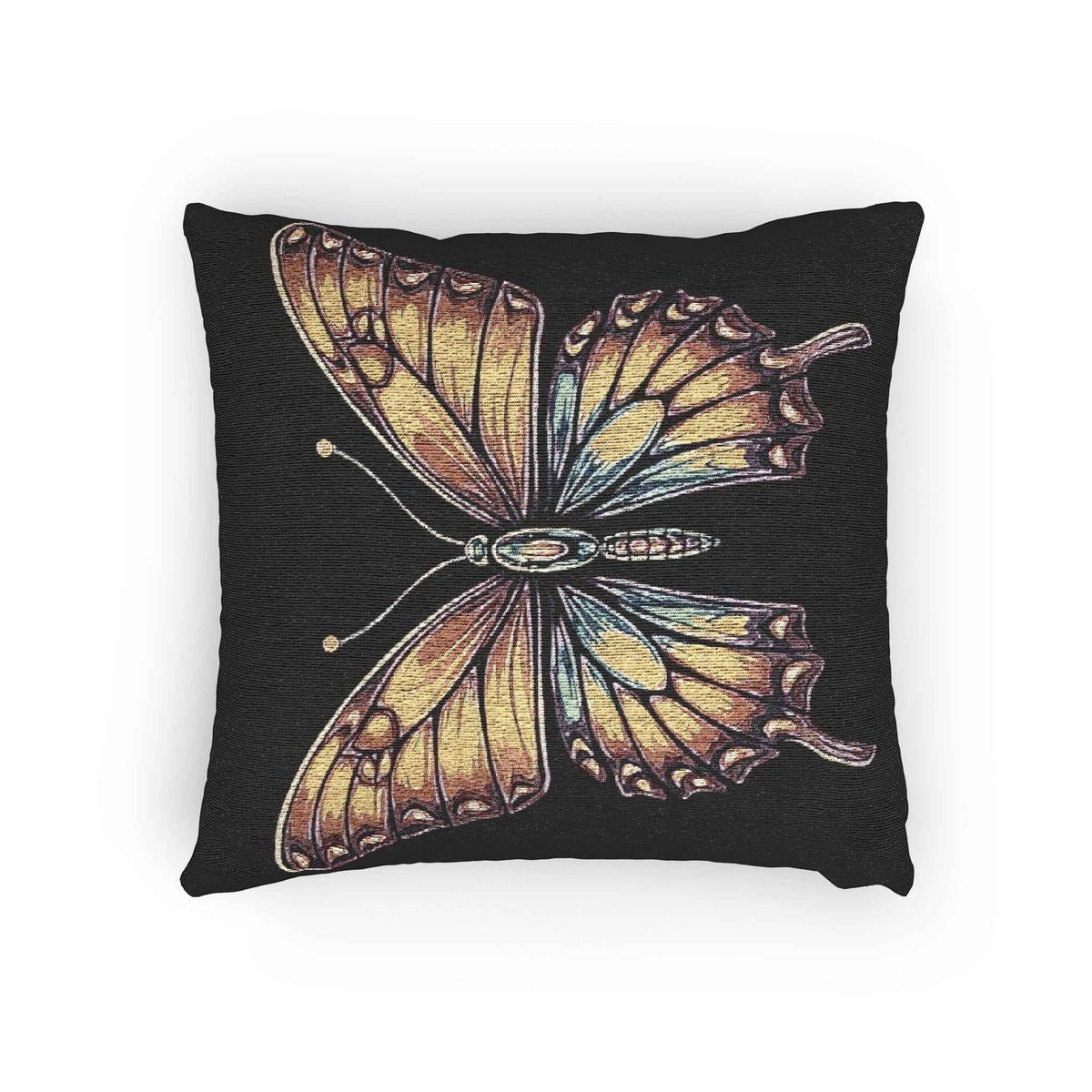 Gold Wing Butterfly Woven Accent Cushion - 4