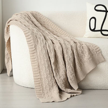 Basket Texture Acrylic Knit Throw Blanket - 4
