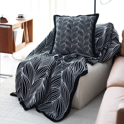 Leaf Pattern Filled Knit Cushion - 3