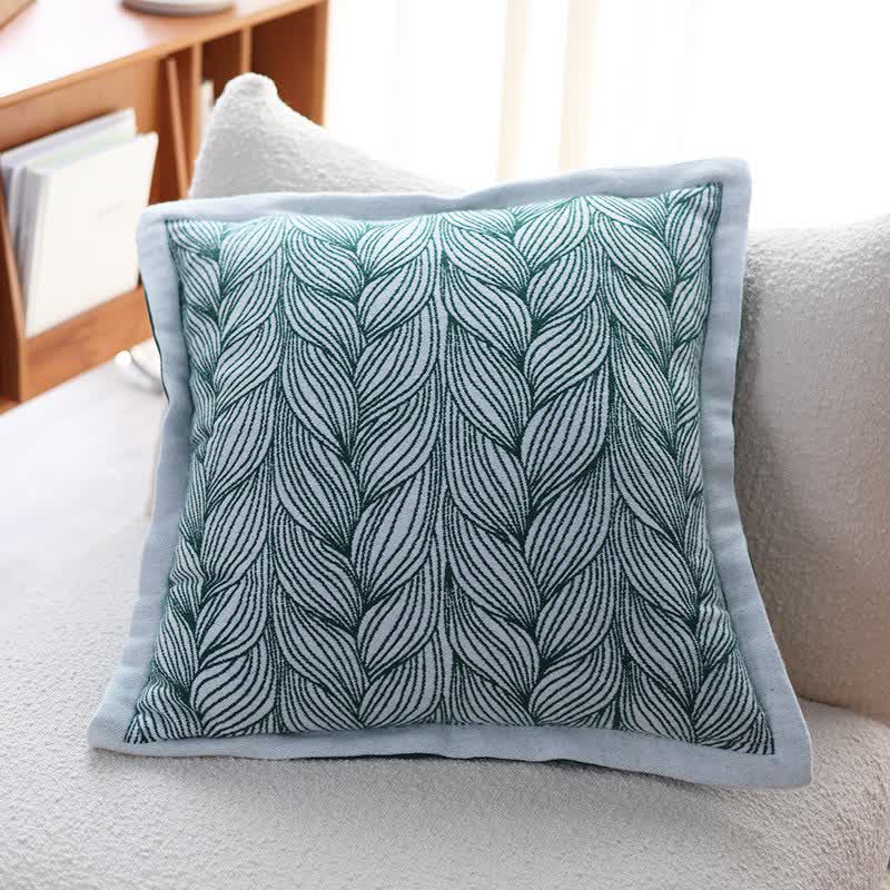 Leaf Pattern Filled Knit Cushion - 2