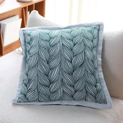 Leaf Pattern Filled Knit Cushion - 2