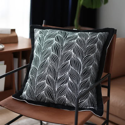 Leaf Pattern Filled Knit Cushion - 7