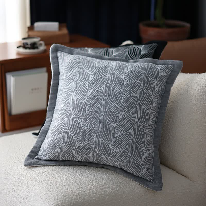Leaf Pattern Filled Knit Cushion - 9