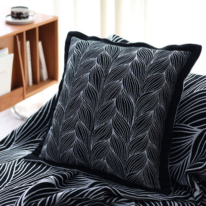 Leaf Pattern Filled Knit Cushion - 5