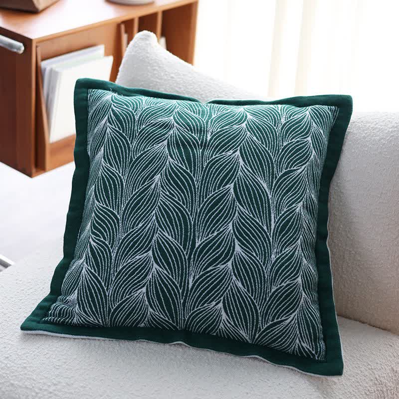 Leaf Pattern Filled Knit Cushion - 1