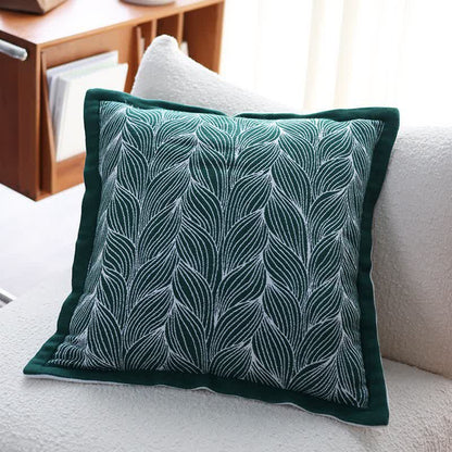 Leaf Pattern Filled Knit Cushion - 1