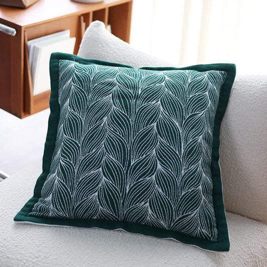 Leaf Pattern Filled Knit Cushion - 1