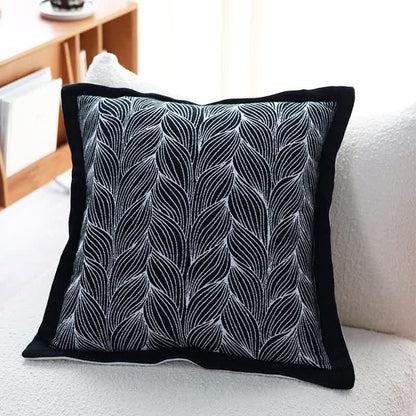 Leaf Pattern Filled Knit Cushion - 6