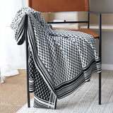 Bordered Houndstooth Knit Throw Blanket - 3