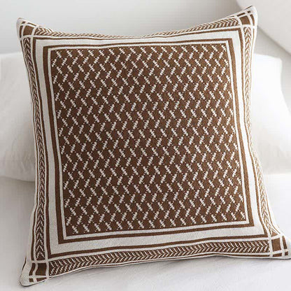 Bordered Houndstooth Knit Cushion Cover - 3