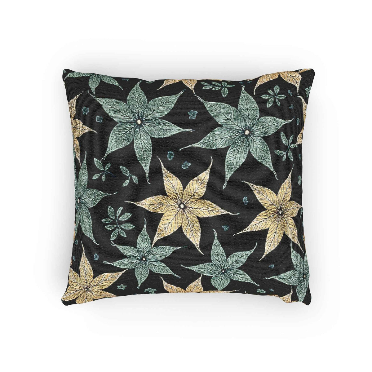 Teal and Gold Star Flower Woven Accent Cushion - 4