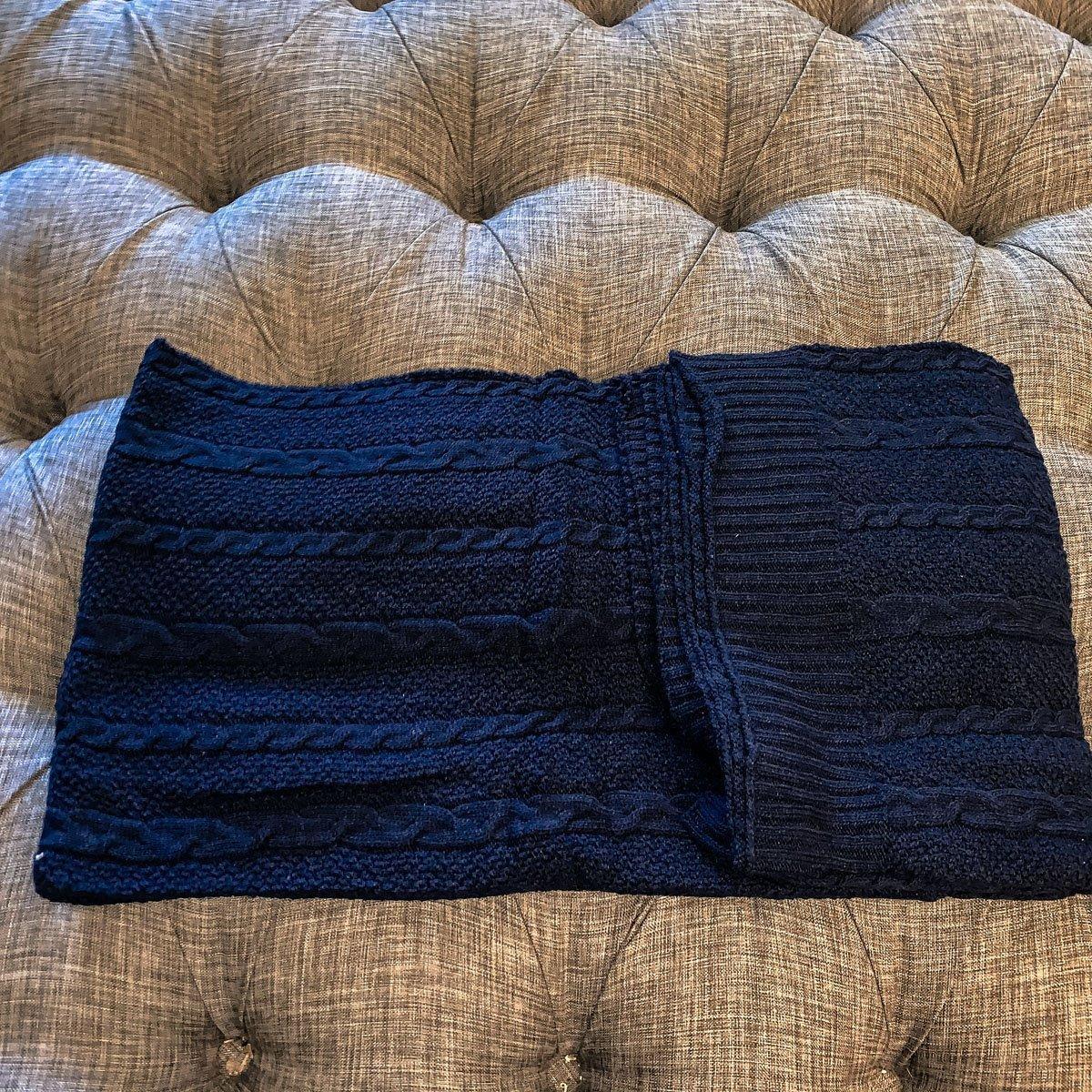 Cable and Diamond Knit Throw Blanket - 15