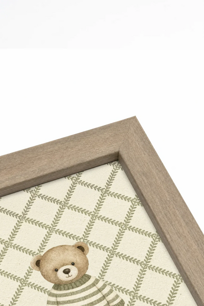 Brown Framed Bear Illustration Wall Art - 2