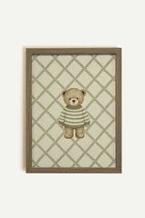 Brown Framed Bear Illustration Wall Art - 1