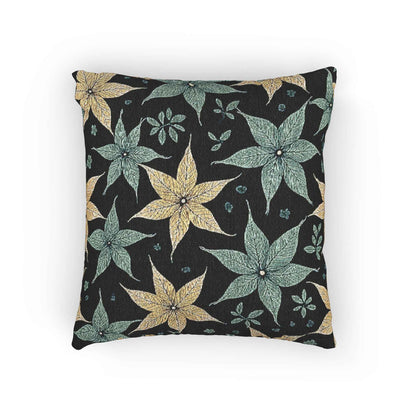 Teal and Gold Star Flower Woven Accent Cushion - 1