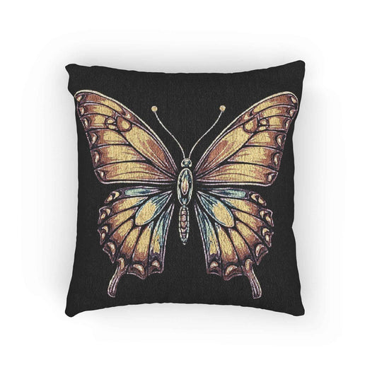 Gold Wing Butterfly Woven Accent Cushion - 1