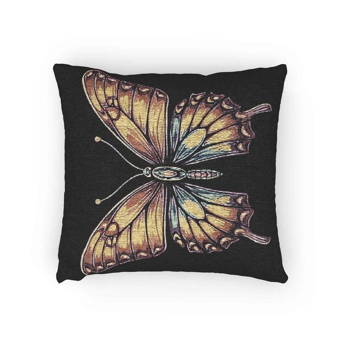 Gold Wing Butterfly Woven Accent Cushion - 2